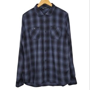 Travis Mathew Blue Plaid Casual Button Down Shirt